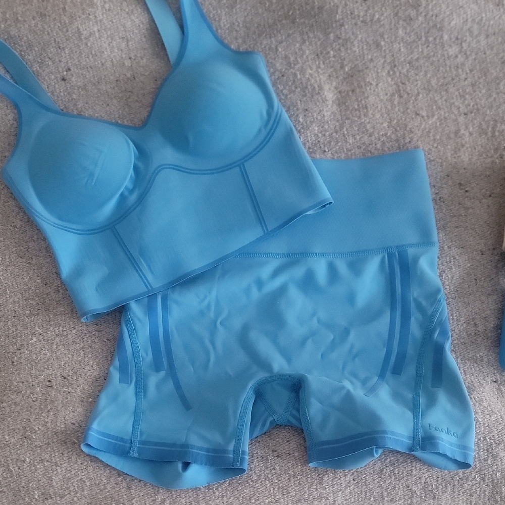 FANKA Blue 2 Piece Set - Athletic Shorts and Padded Top